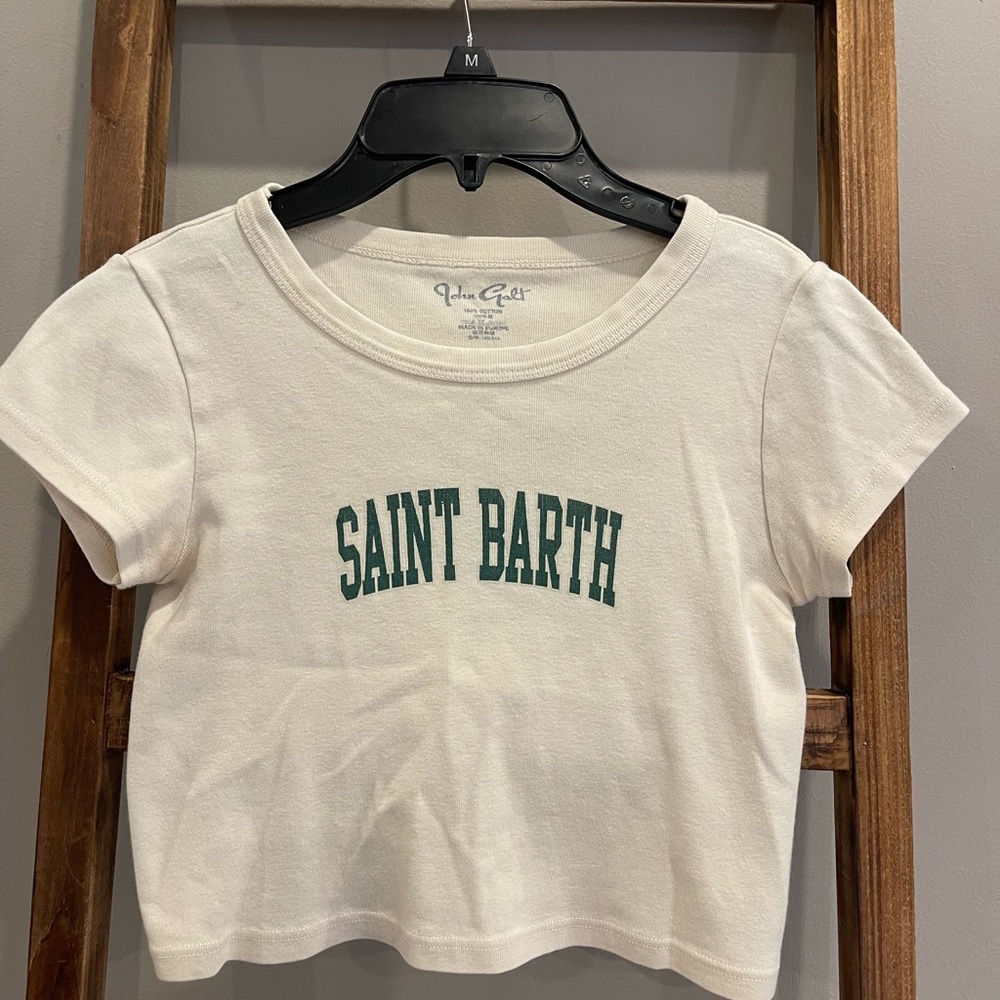 Brandy Melville White Tee with Green Print